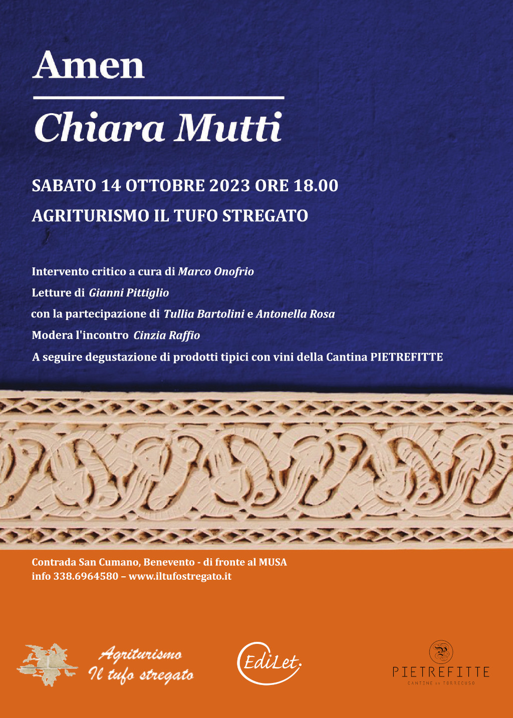 locandina presentazione del libro Amen di Chiara Mutti locandina presentazione del libro Amen di Chiara Mutti